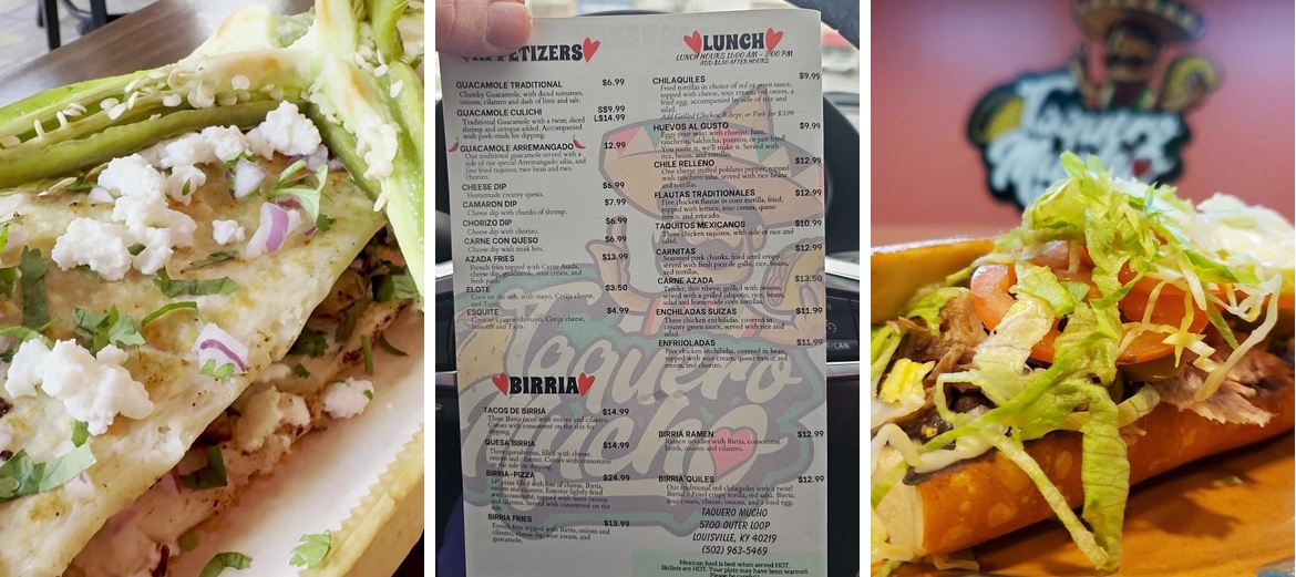 Taquero Mucho Menu